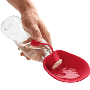 Butelka silikonowa z miską 550ml czerwona