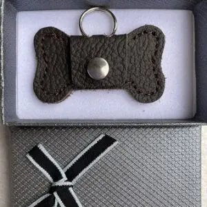 Adresówka skórzana KOŚĆ 5,5cm pudełko prezentowe