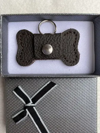 Adresówka skórzana KOŚĆ 5,5cm pudełko prezentowe