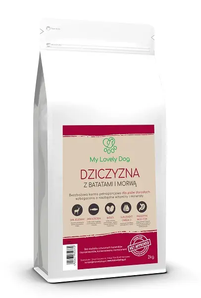 Dziczyzna z jelenia z  morwą 2 kg karma bez zbóż dla psa