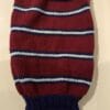 Sweter ręcznie robiony w pasy bordowo- granatowy 3XL