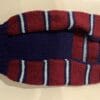 Sweter ręcznie robiony w pasy bordowo- granatowy 3XL - obrazek 2