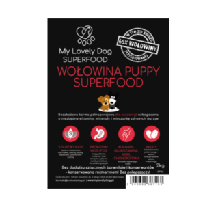 Wołowina Superfood dla szczeniąt mała granulka 2 kg
