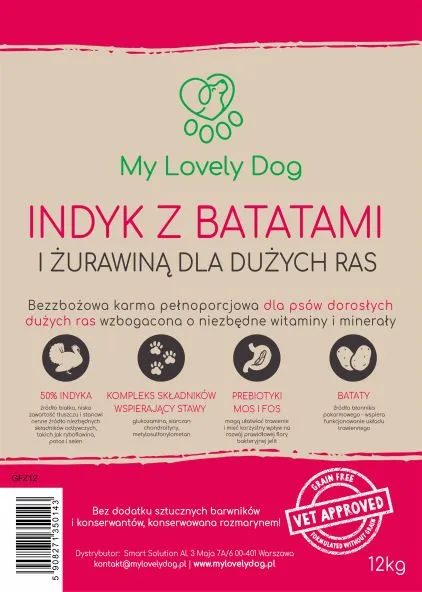 Indyk z batatami i żurawiną dla dużych ras 12kg | karma bez zbóż dla psa - obrazek 7