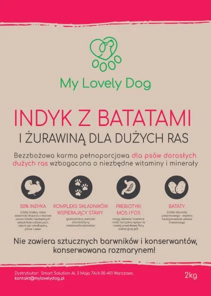 Indyk z batatami i żurawiną dla dużych ras 12kg | karma bez zbóż dla psa - obrazek 6