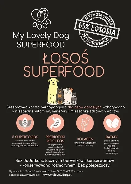 Łosoś Adult Superfood 65% karma bez zbóż dla psa dorosłego 2 kg - obrazek 2