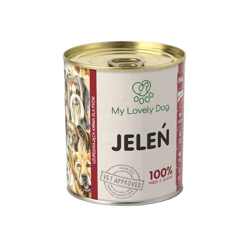 Jeleń 100% My Lovely Dog - karma mokra 850g