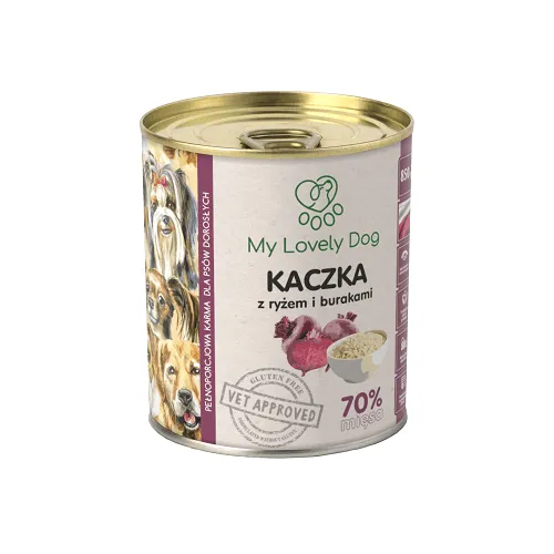 Kaczka z ryżem i burakami My Lovely Dog - karma mokra 850g