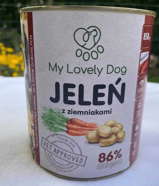 Jeleń z ziemniakami 86% My Lovely Dog - karma mokra 850g - obrazek 2