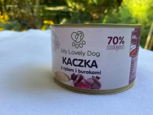 Kaczka z ryżem i burakami My Lovely Dog - karma mokra 850g - obrazek 2