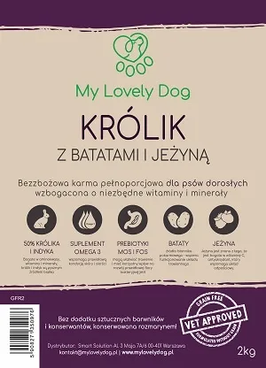 Królik z jeżyną 6 kg karma bezzbożowa My Lovely Dog - obrazek 2